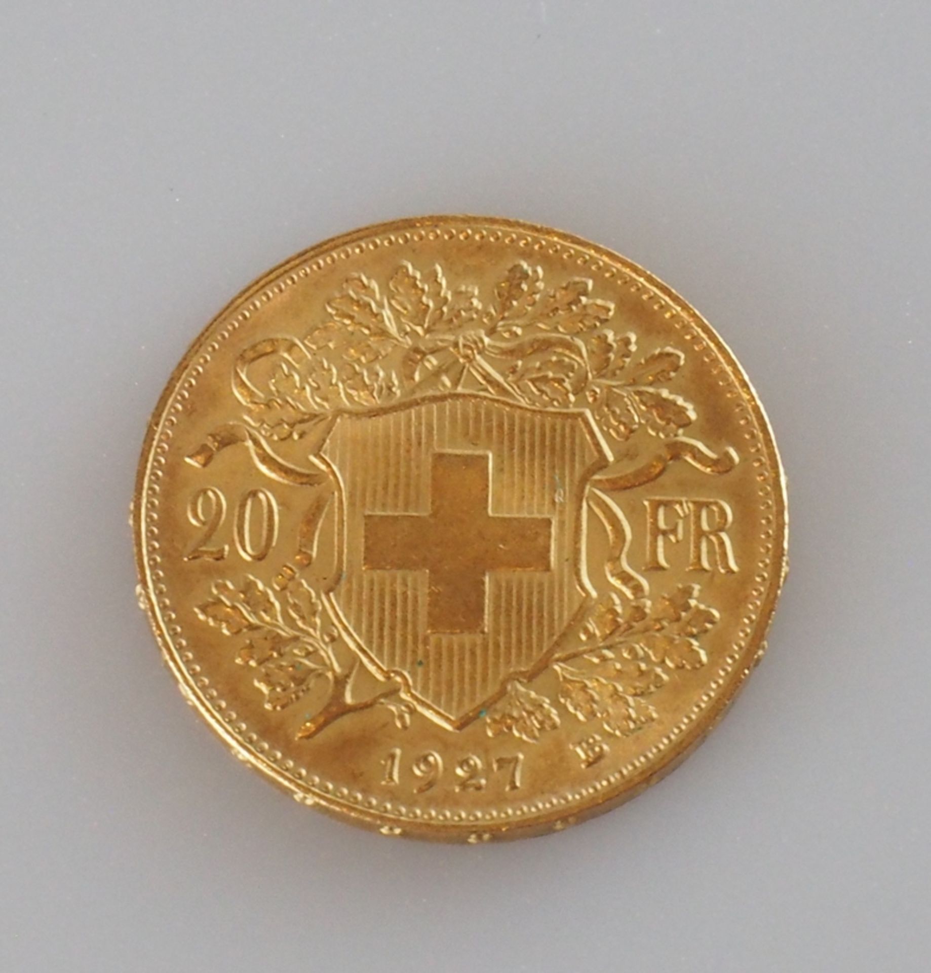 Goldmünze Schweiz. 20 Franken 1927 B - Bild 2 aus 2