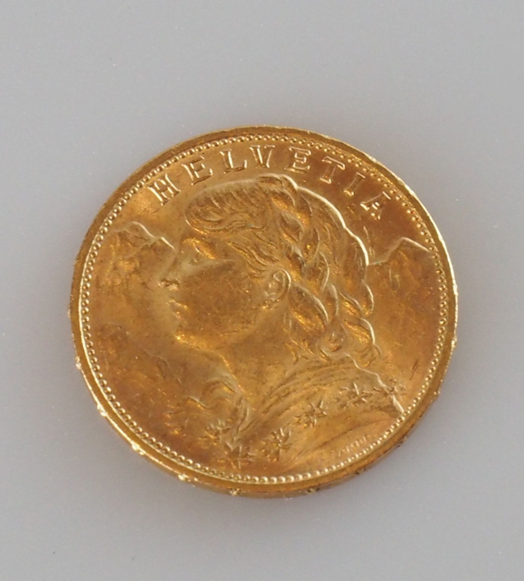 Goldmünze Schweiz. 20 Franken 1914 B