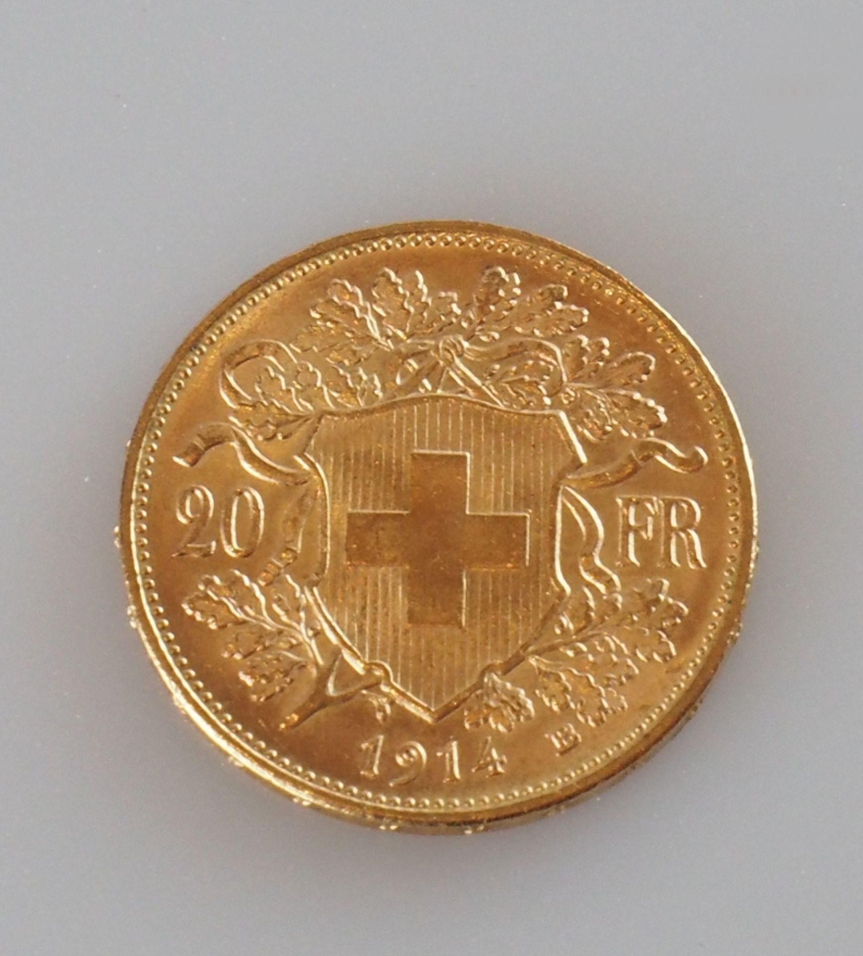 Goldmünze Schweiz. 20 Franken 1914 B - Bild 2 aus 2