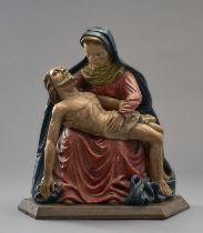 Pietà. Polychrom gefasst. Alpenländisch. 19. Jh. H 48 cm