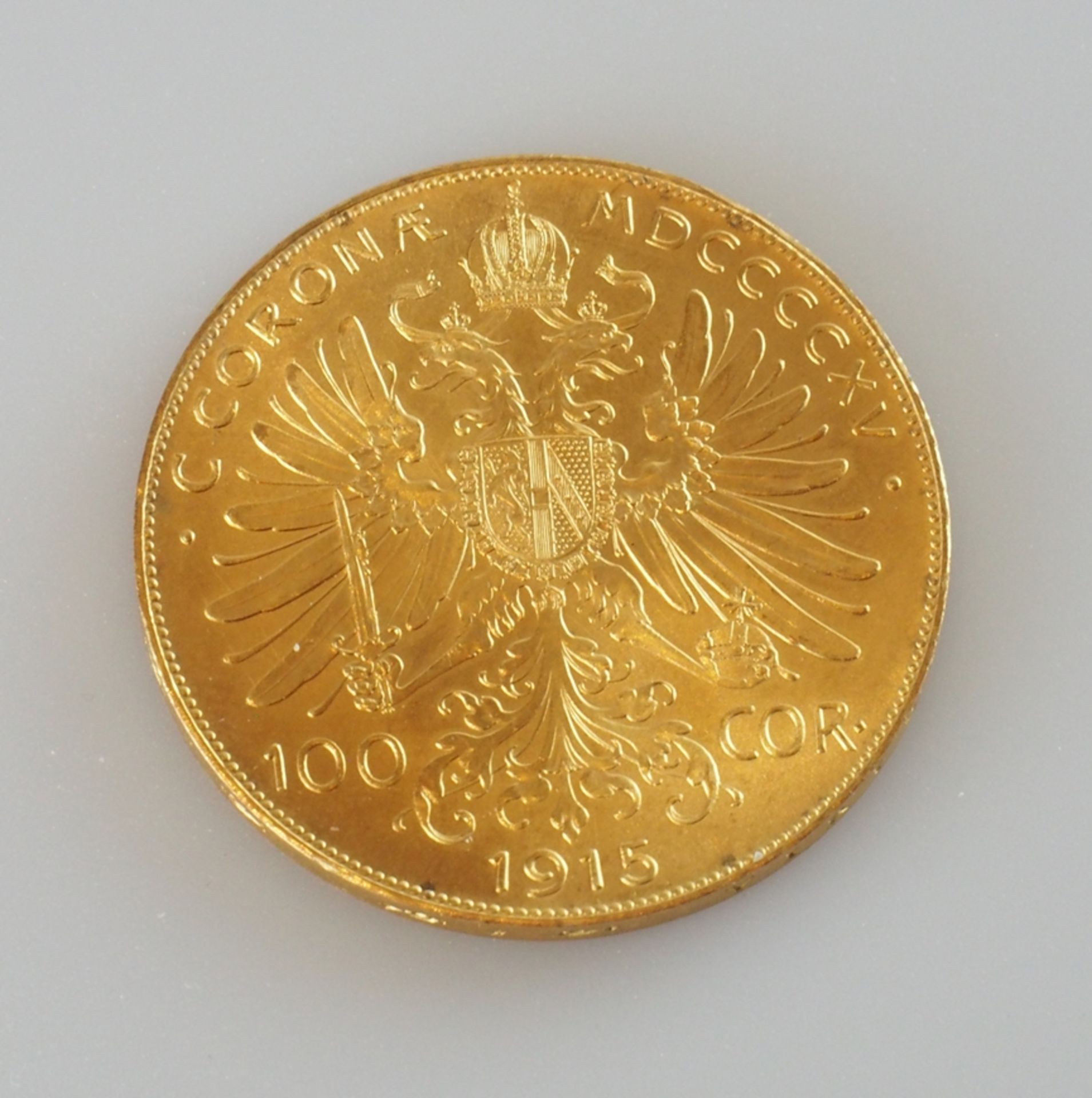 Goldmünze Österreich. 100 Kronen 1915 - Image 2 of 2