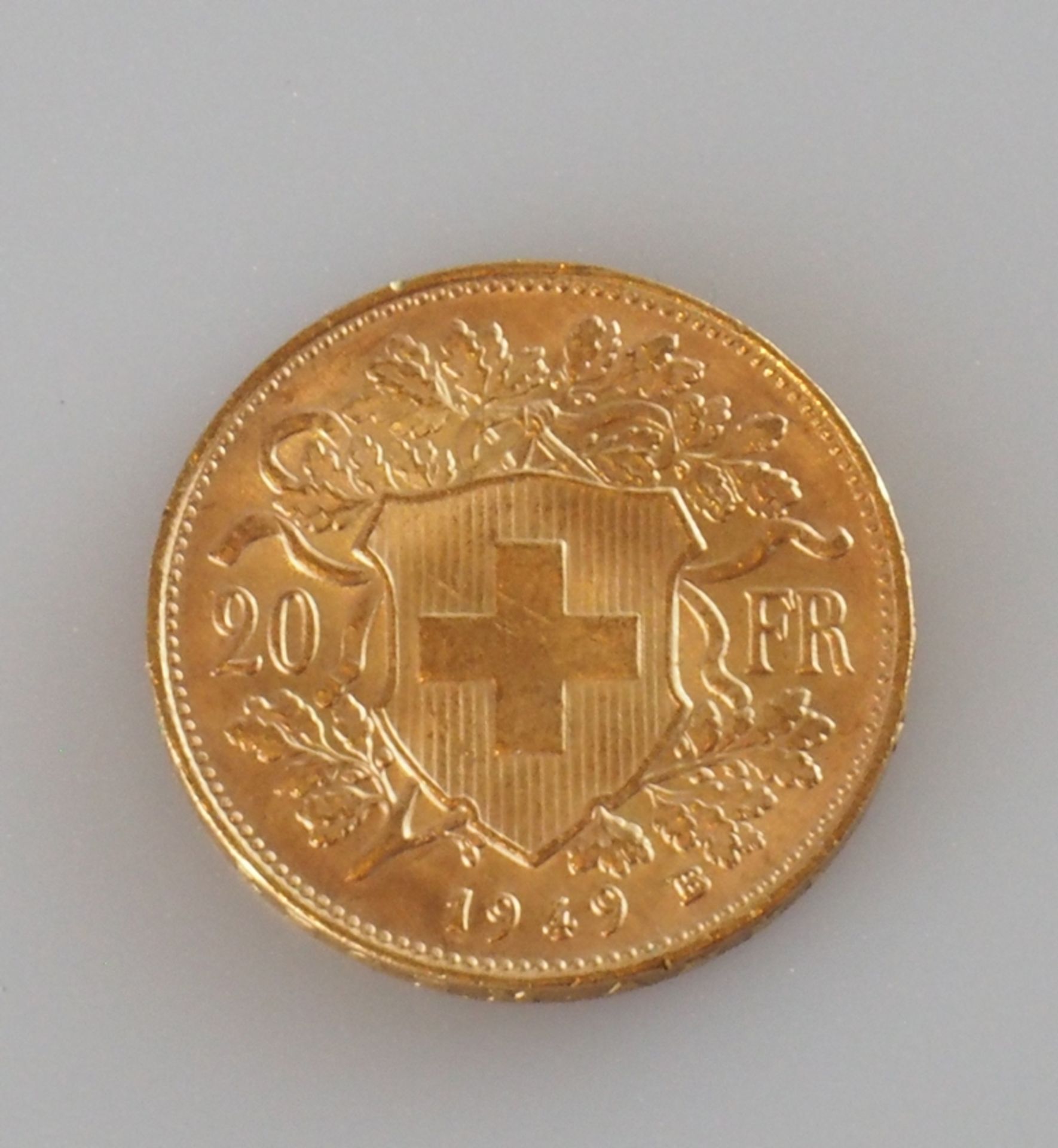 Goldmünze Schweiz. 20 Franken 1949 - Bild 2 aus 2