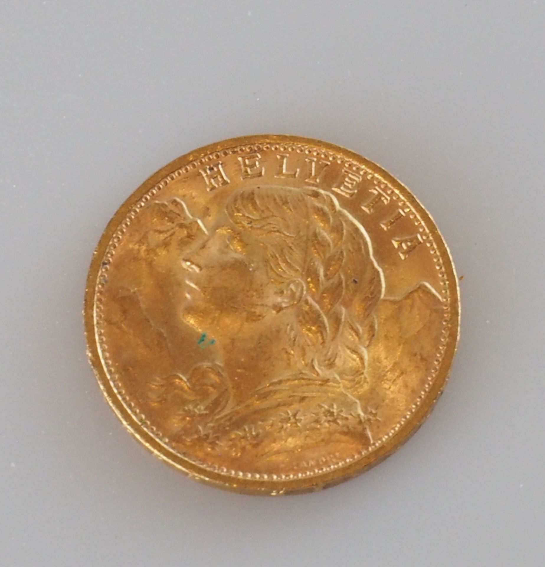 Goldmünze Schweiz. 20 Franken 1949