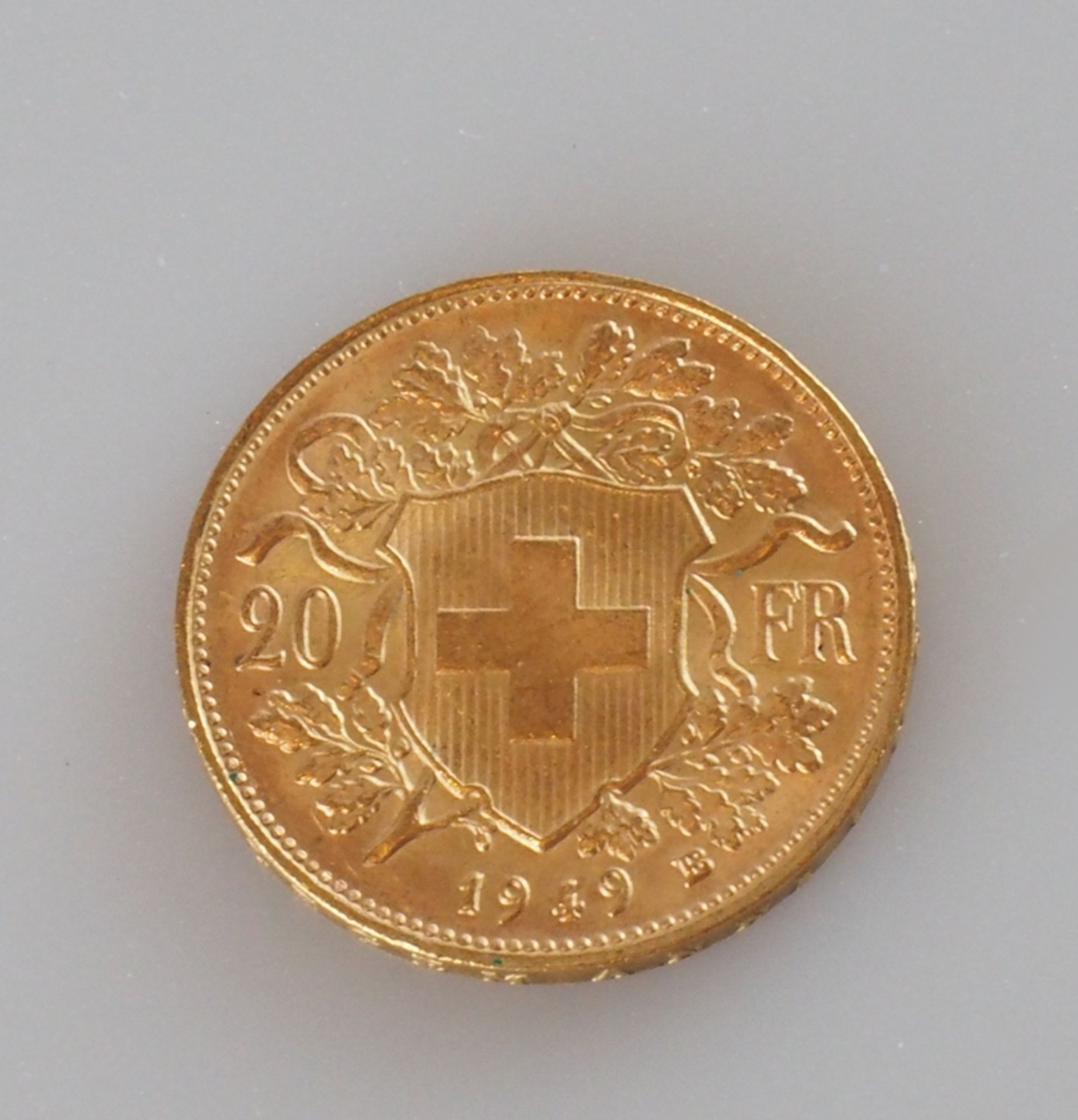 Goldmünze Schweiz. 20 Franken 1949 - Bild 2 aus 2