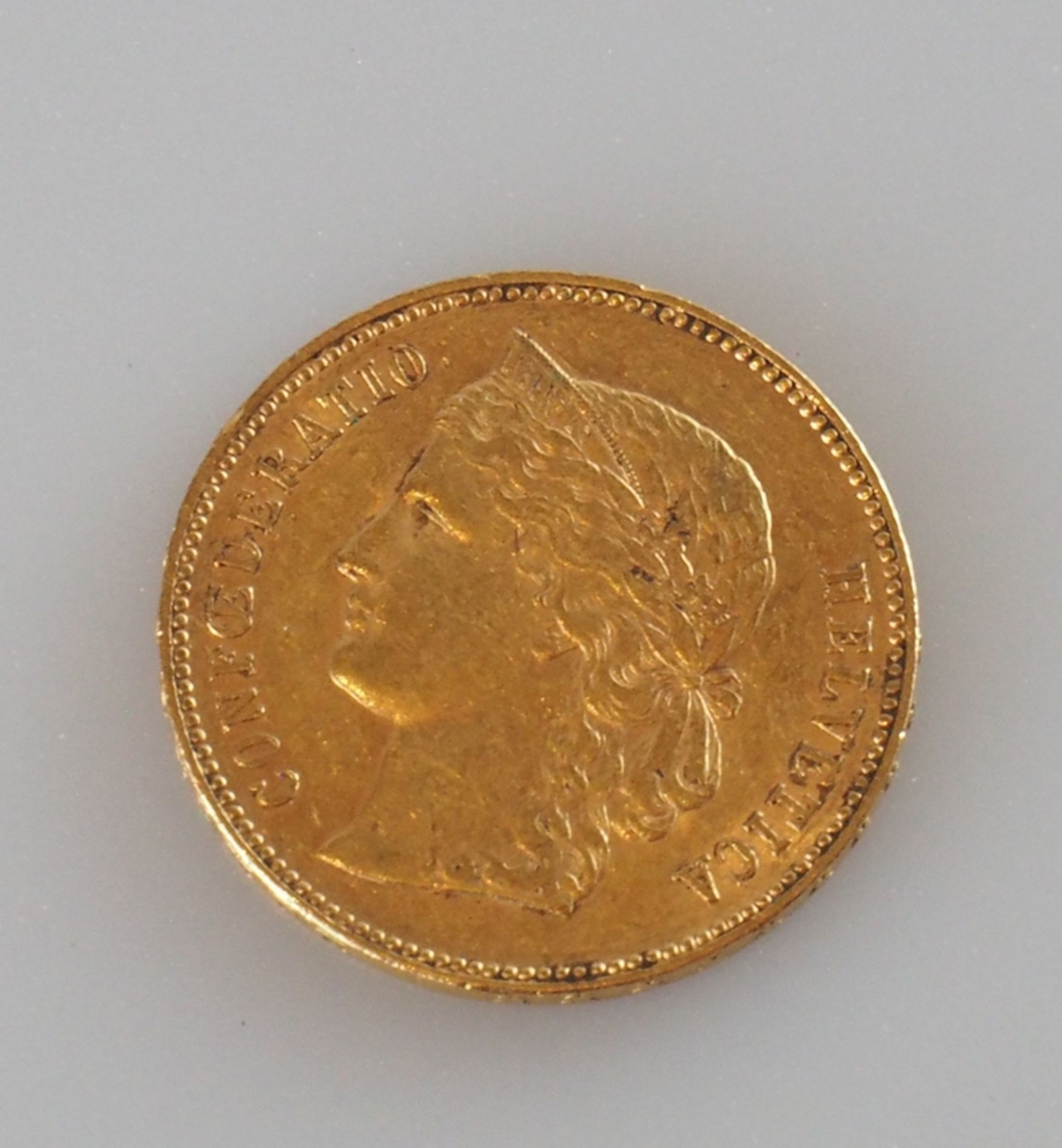 Goldmünze Schweiz. 20 Franken 1896 B