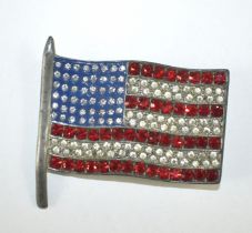 American Flag als Brosche. 5,5 x 6 cm