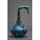 Räuchergefäß. Kugeliger Korpus mit abnehmbarem Schwanenhals, darin Öffnung. Cloisonné. China. H 41