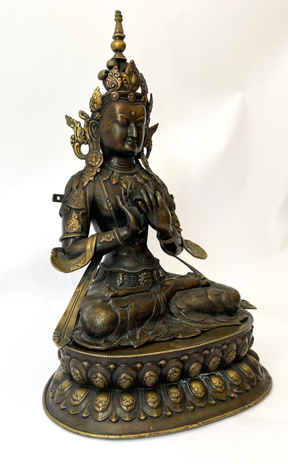 Alter Bronze Buddha - Bild 3 aus 10