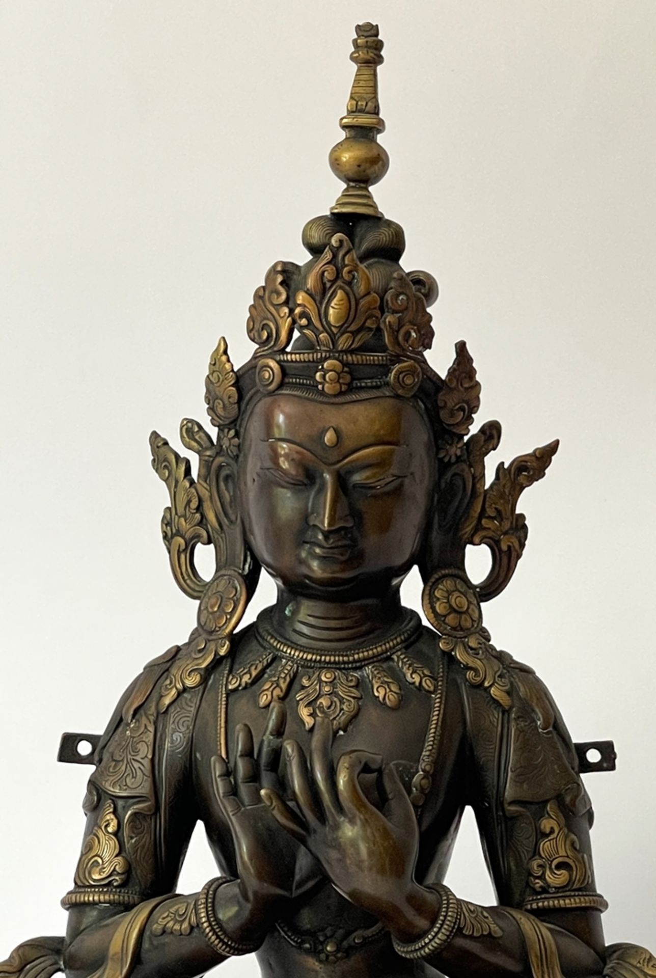 Alter Bronze Buddha - Bild 2 aus 10