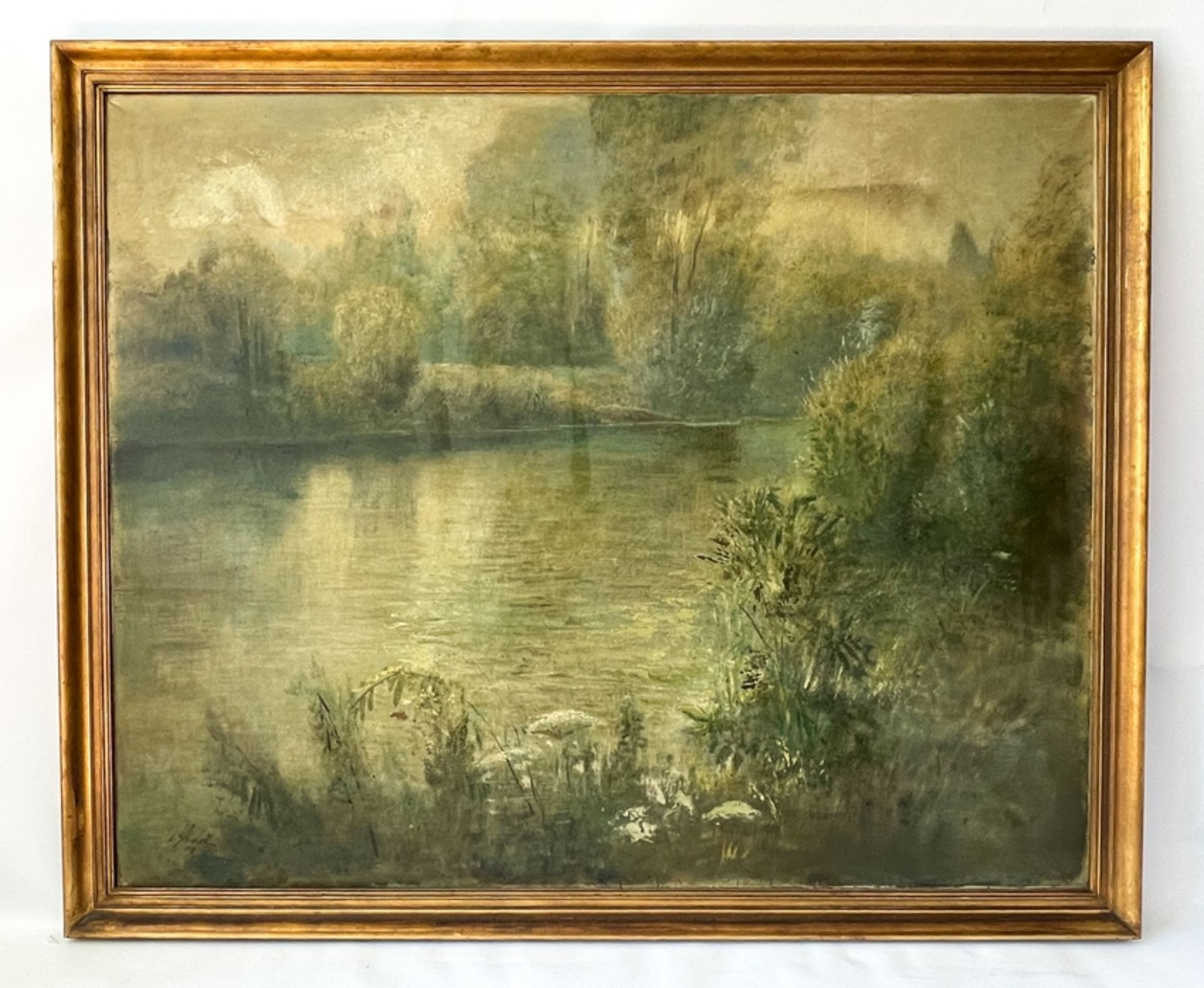 Monumentales Gemälde "Teichlandschaft"