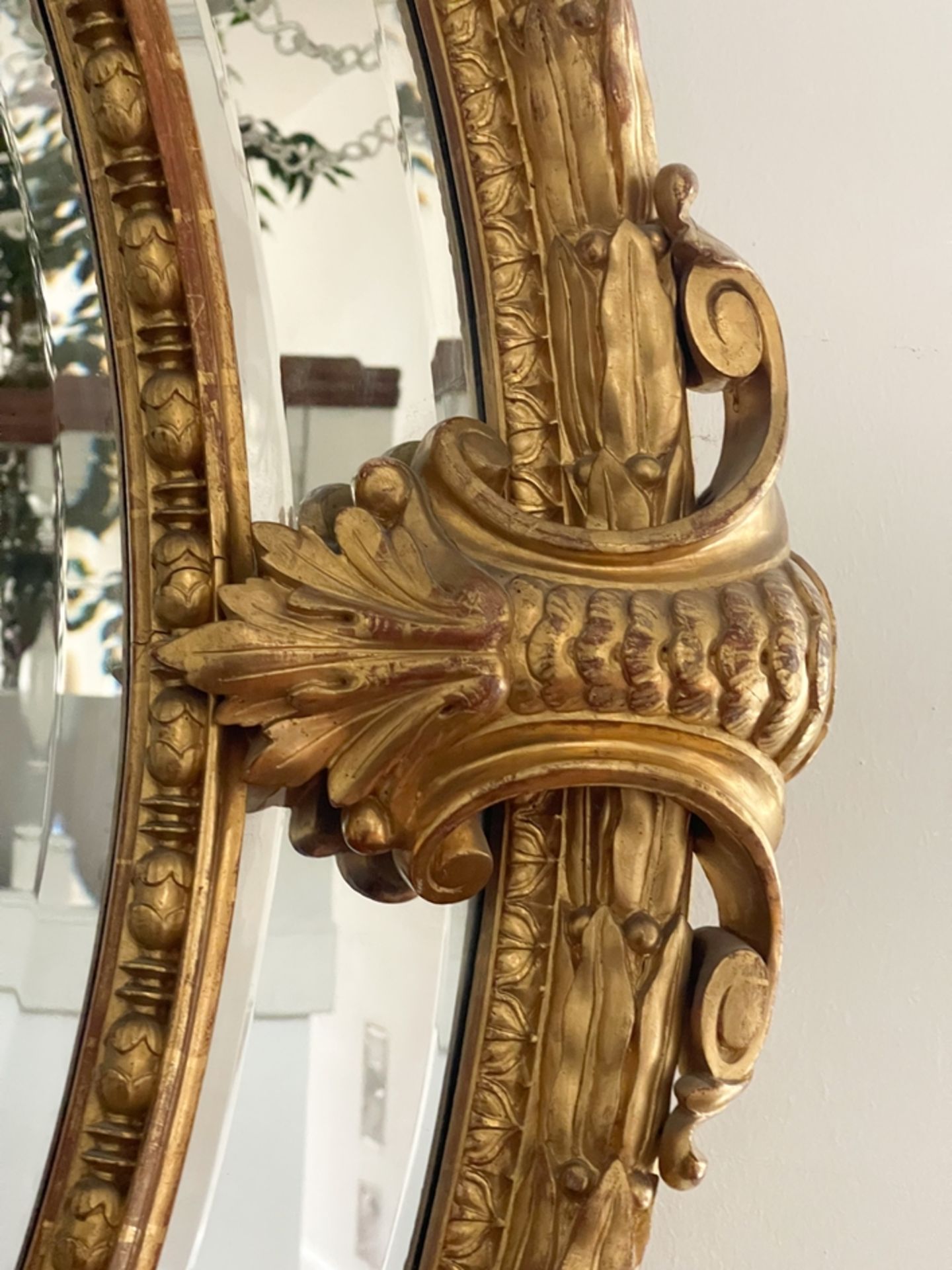 Goldener ovaler Prunkspiegel mit Krone und Wappen - Image 4 of 6
