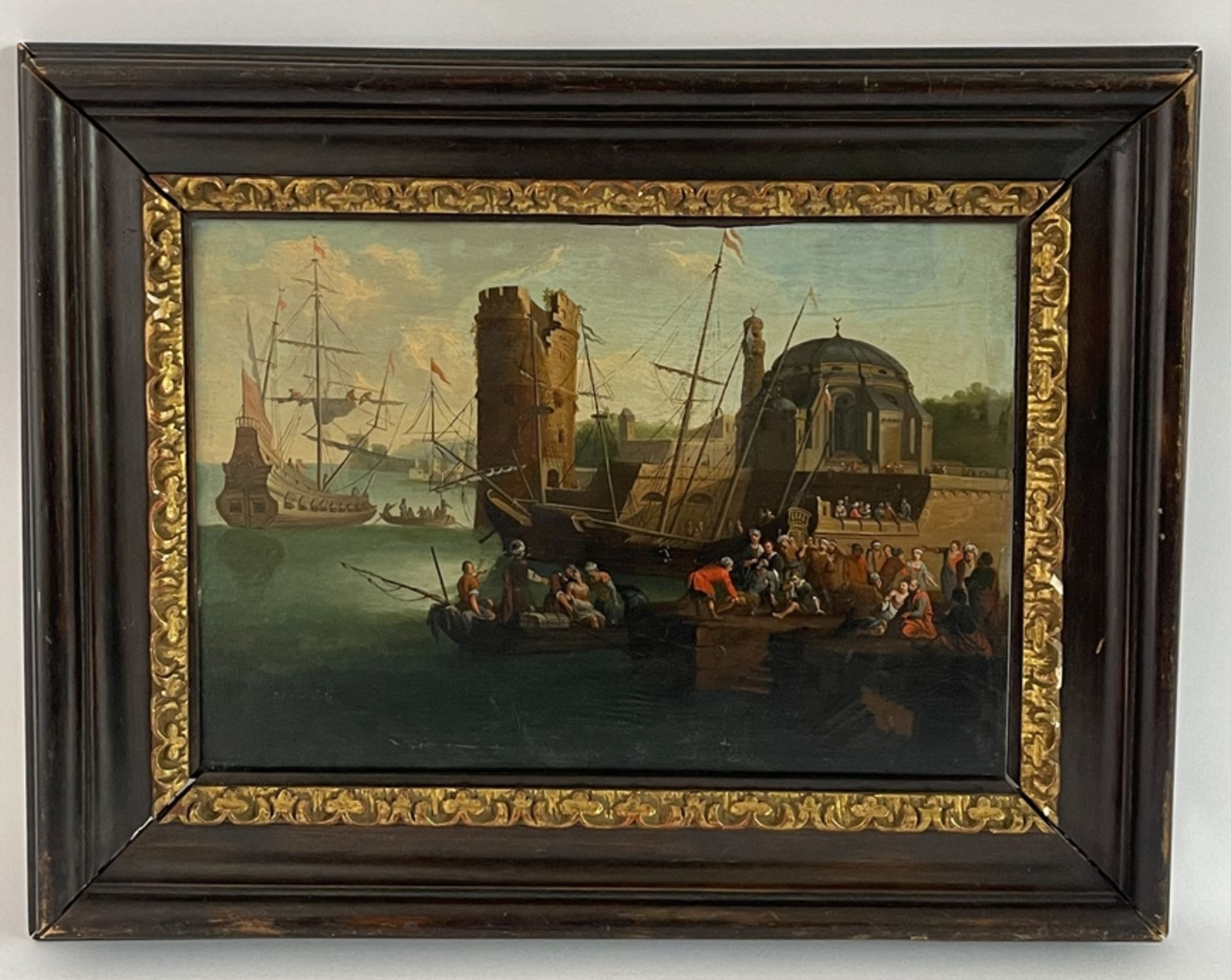 Hafenansicht mit Schiffen Franz De Paula Ferg 