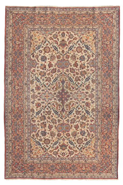 A white background Isfahan Najafabad carpet - Image 9 of 9