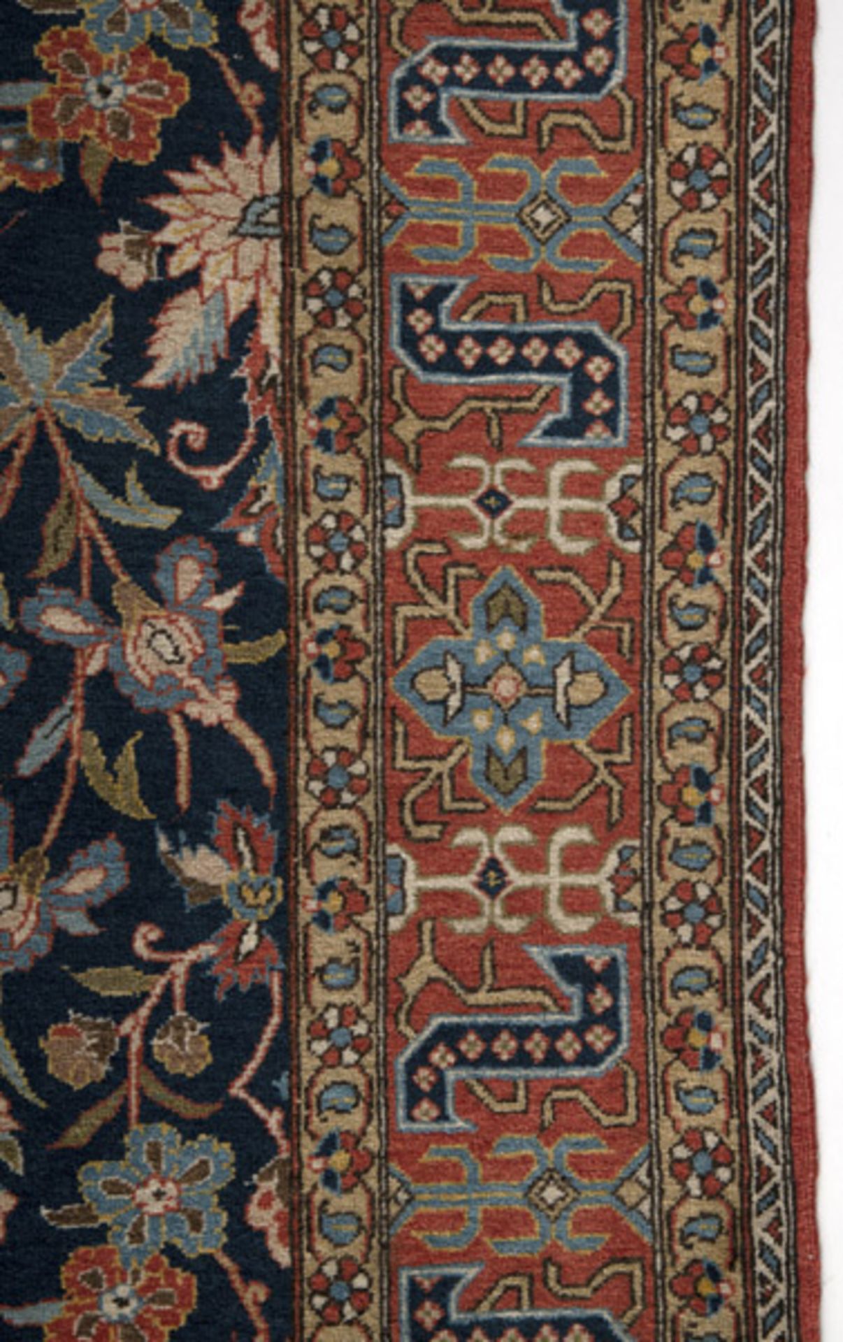 Alter Tabriz mit floraler Musterung auf blauem Fond - Bild 6 aus 11