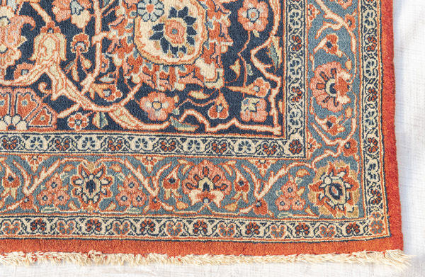 A decorative Kashan carpet with light green medallion - Image 7 of 13