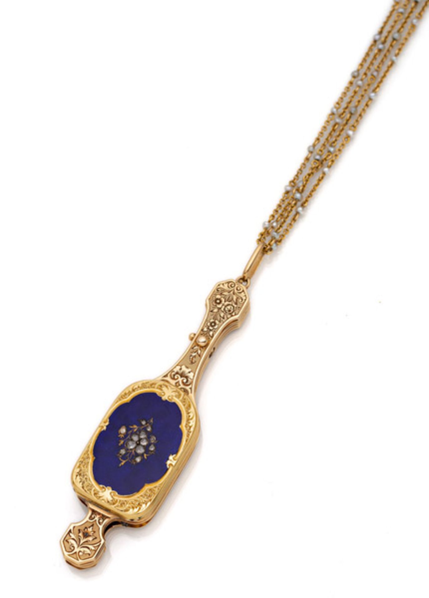 Belle Époque Lorgnette mit Uhr