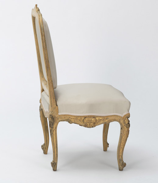 A GERMAN CARVED ADN GILTWOOD ROKOKO SIDE CHAIR - Image 3 of 5