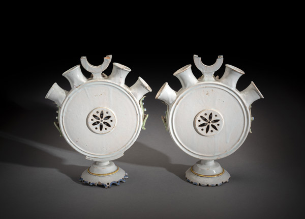 A PAIR OF EXCEPTIONAL FRENCH FAYENCE TULIP VASES - Image 2 of 4