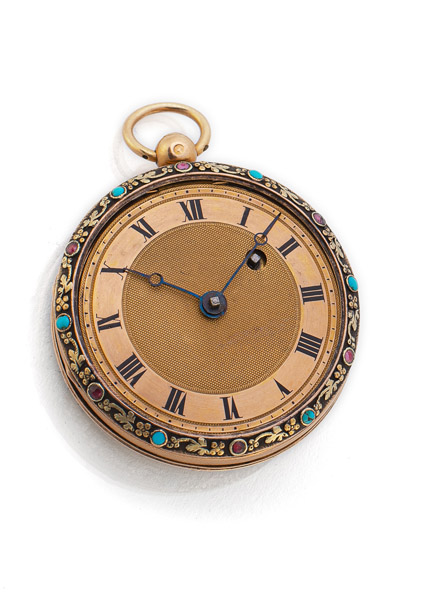 A GOLD SPINDLE POCKET WATCH
