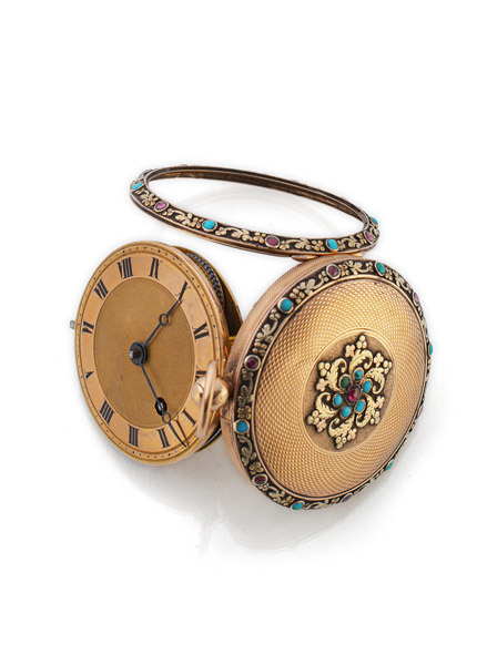 A GOLD SPINDLE POCKET WATCH - Image 3 of 5