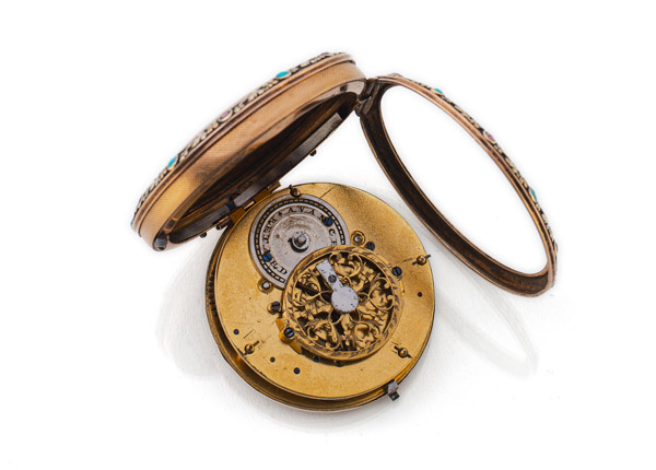 A GOLD SPINDLE POCKET WATCH - Image 2 of 5