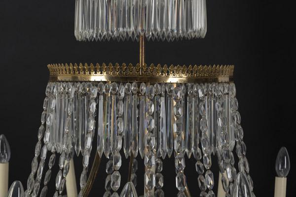 A GERMAN ORMOLU MOUNTED AND CUT GLASS TWELFE LIGHT CHANDELIER - Image 23 of 26