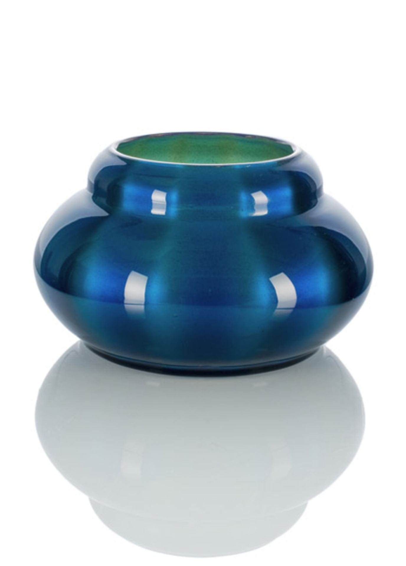 Jugendstil Vase "Blau Metallin"