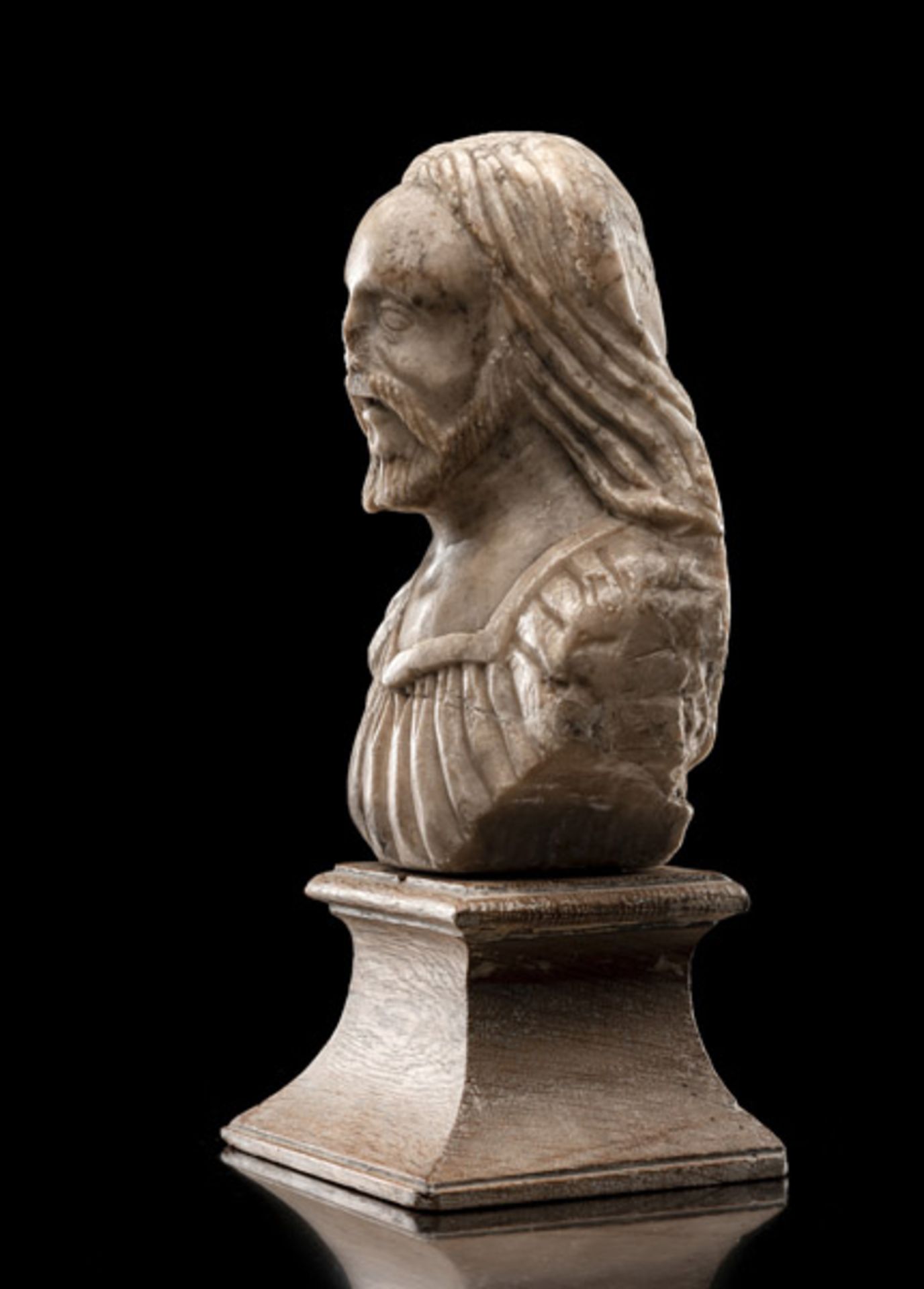 AN ITALIAN MARBLE BUST OF CHRIST - Image 2 of 4