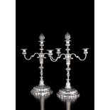 A PAIR OF AUGSBURG ROCOCO CANDLESTICKS