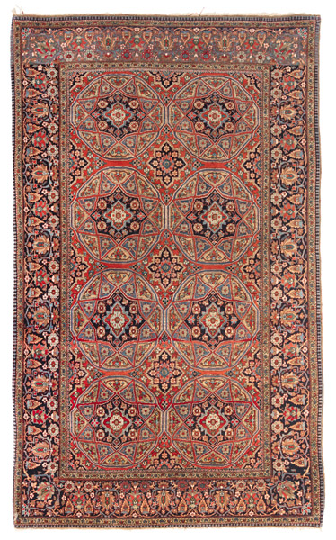 A Kashan rug with kurk wool