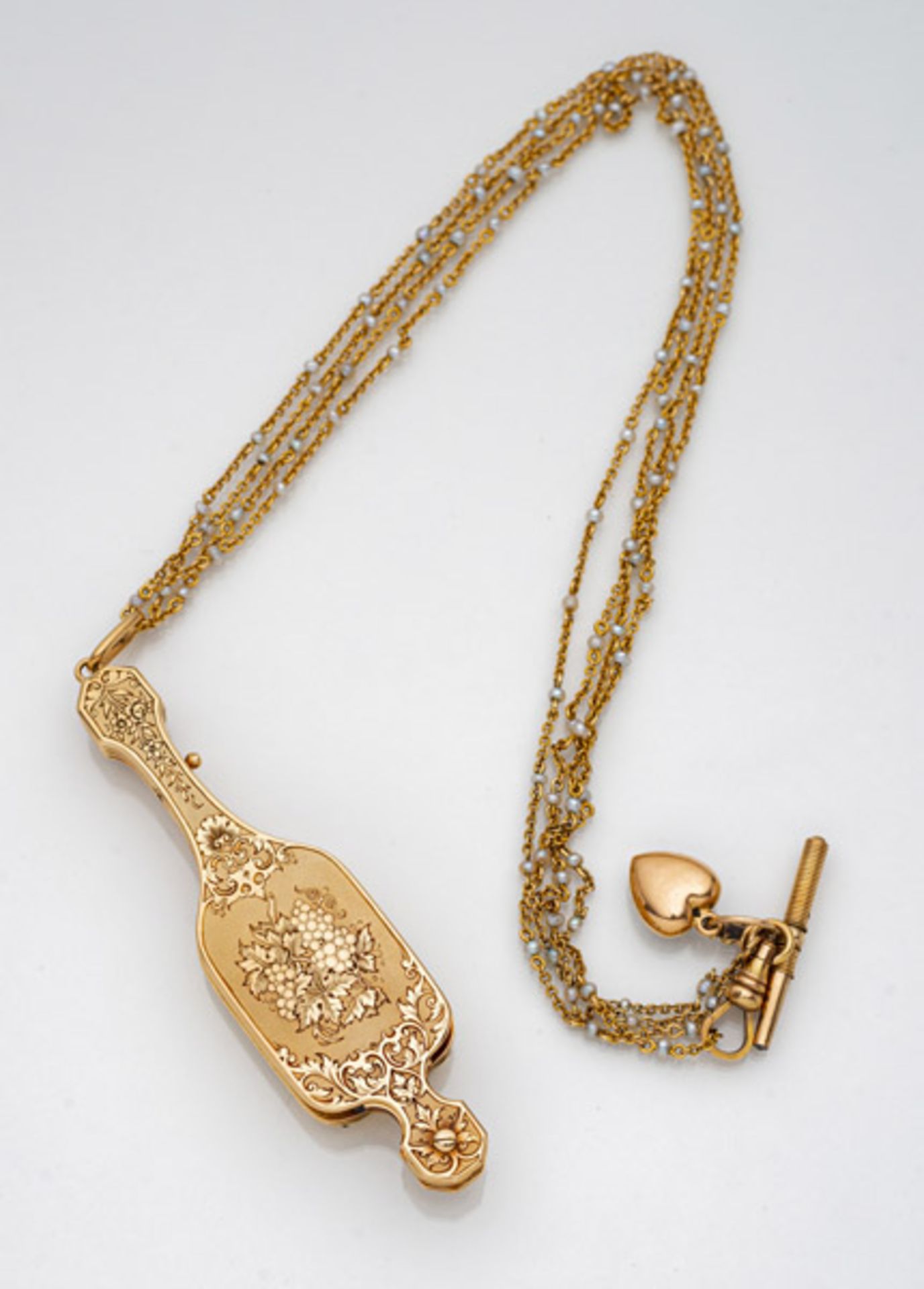 Belle Époque Lorgnette mit Uhr - Bild 3 aus 3