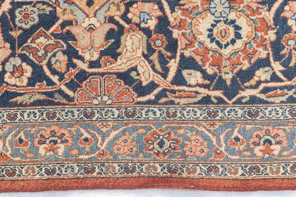 A decorative Kashan carpet with light green medallion - Image 8 of 13