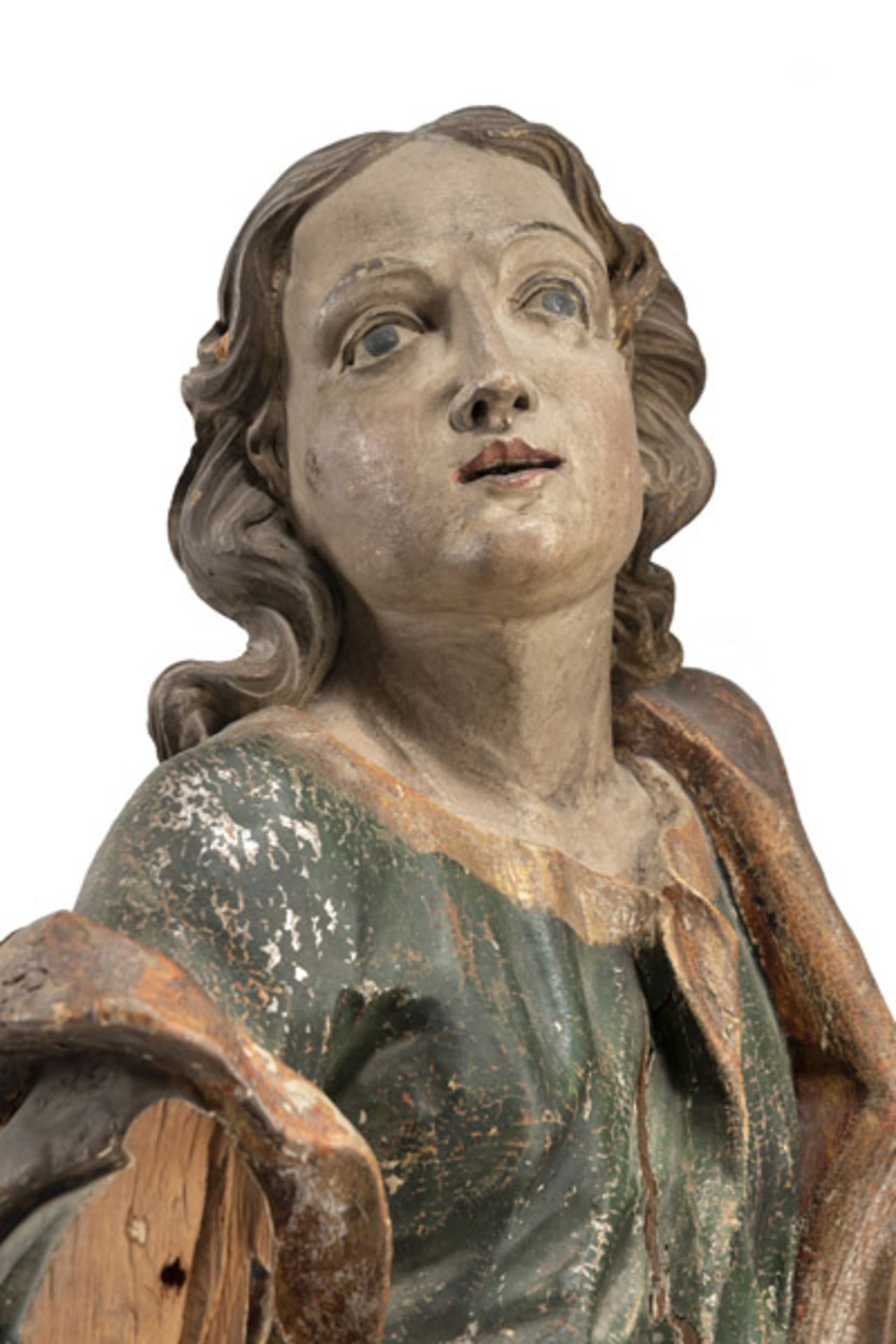 A BAROQUE FIGURE OF AN ANGEL - Image 2 of 6