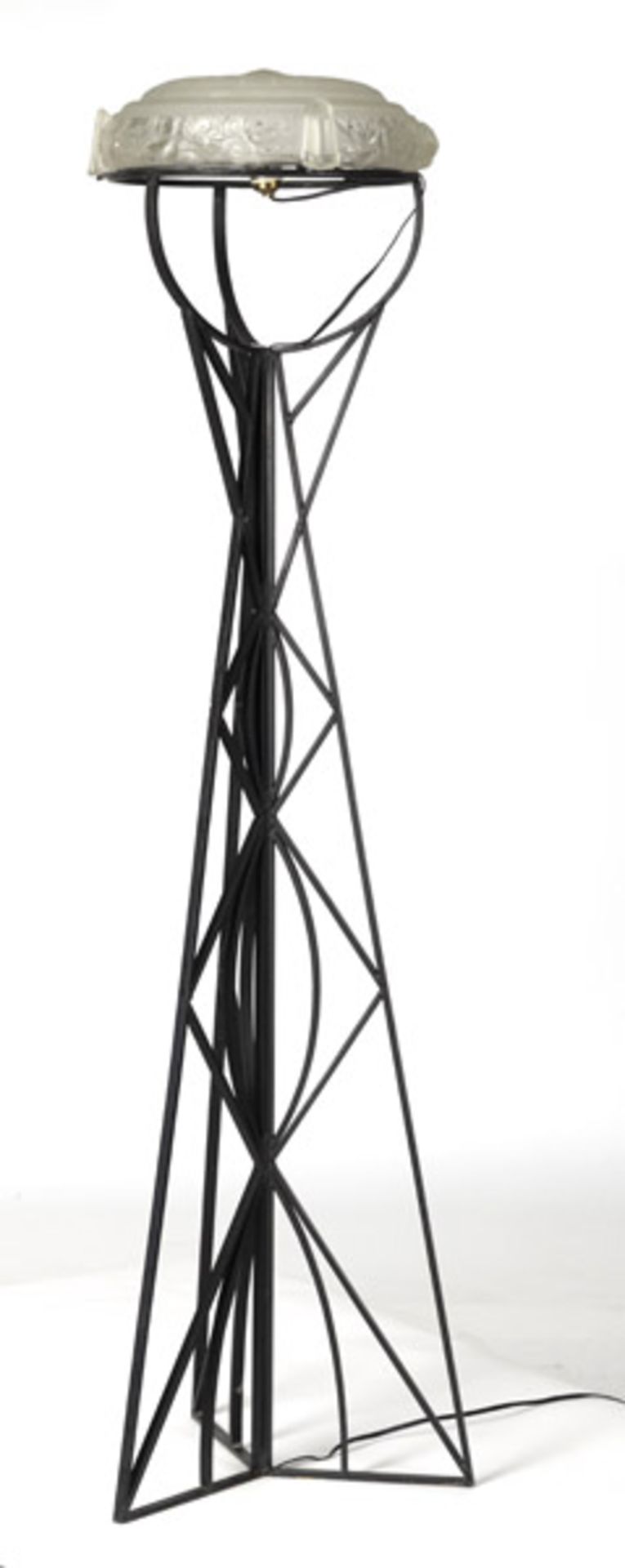 Art-Déco-Stehlampe mit Glasschirm von Sabino Paris - Bild 3 aus 7