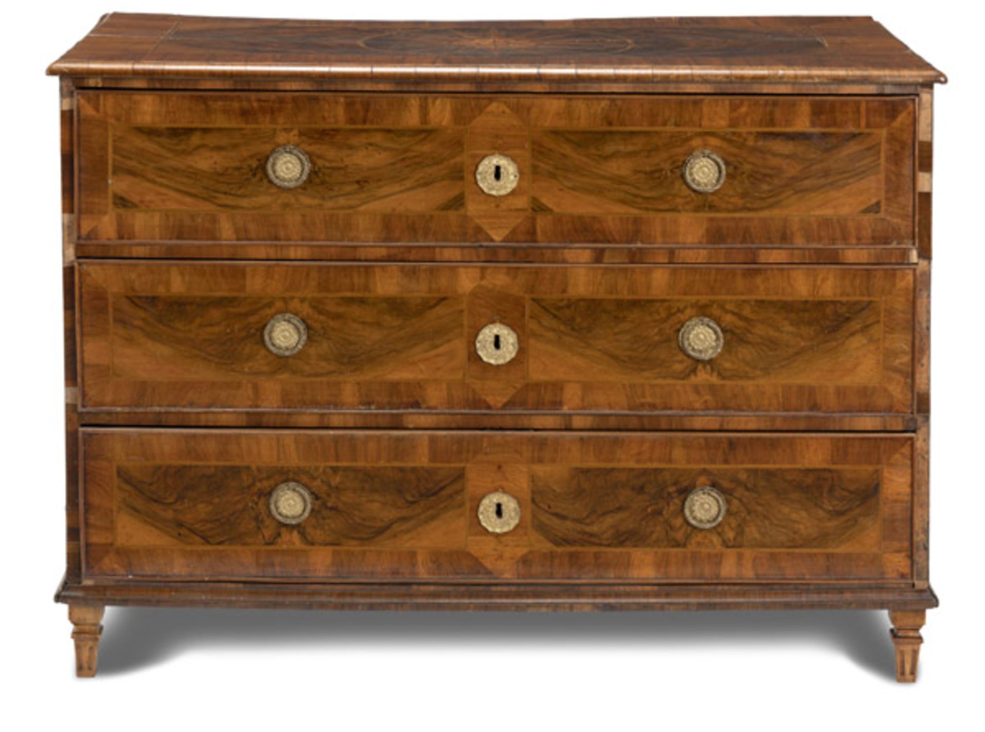 A LOUIS XVI MARQUETRIED WALNUT COMMODE - Image 2 of 5