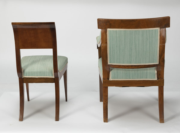 A BIEDERMEIER FAUTEUIL AND A CHAIR - Image 3 of 5