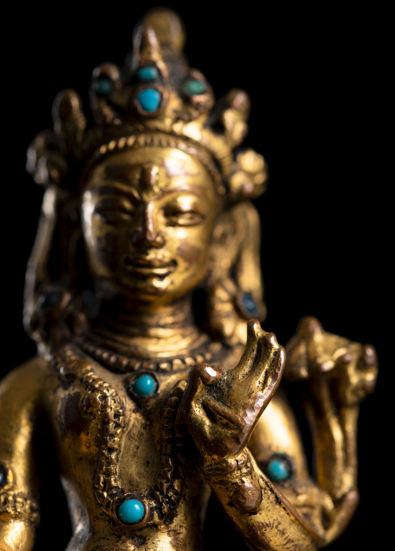 A GILT-COPPER FIGURE OF SYAMATARA - Image 3 of 3