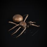 Okimono einer beweglichen Spinne aus Bronze