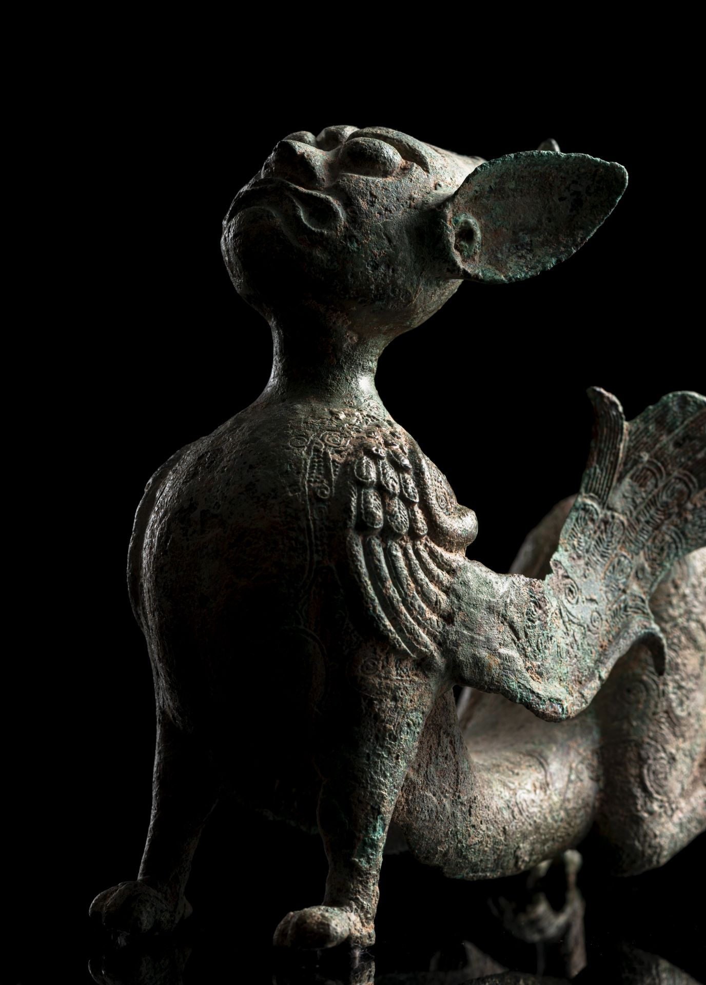 A BRONZE SCULPTURE OF AN EARTH SPIRIT OR CHIMERA - Image 5 of 6