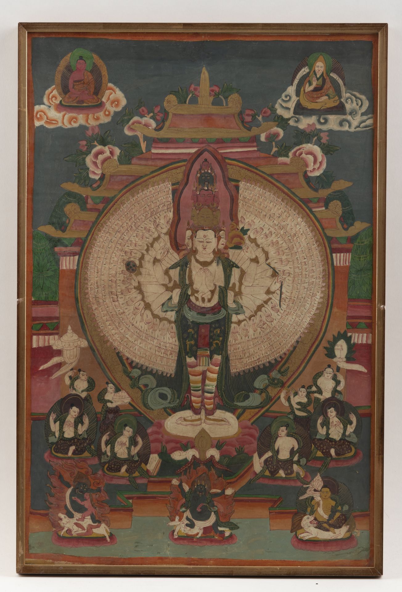 Sechs Thangkas mit Darstellungen des Avalokiteshvara, Hayagriva, Padmasambhava u. a. - Bild 3 aus 7