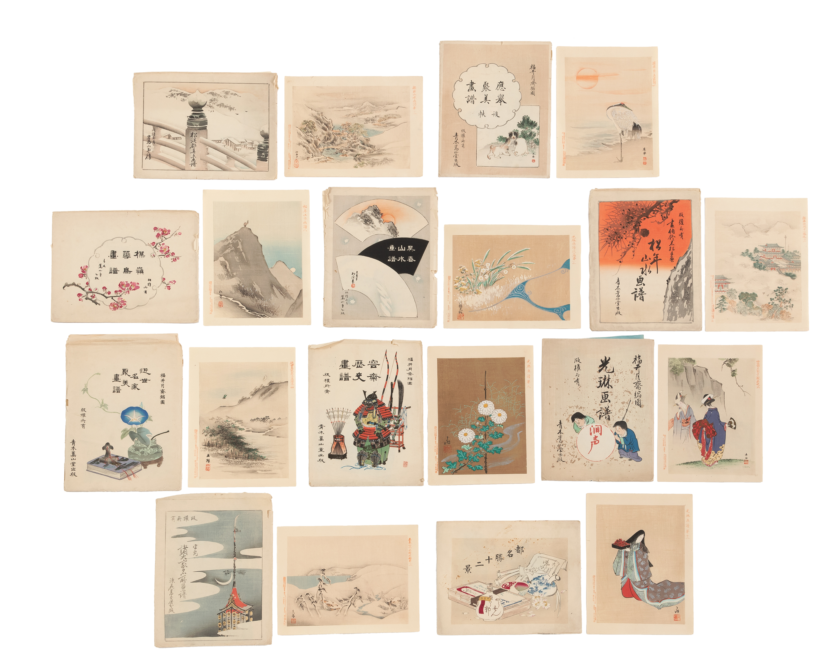 13 ENVELOPES WITH VARIOUS WOODBLOCK PRINTS