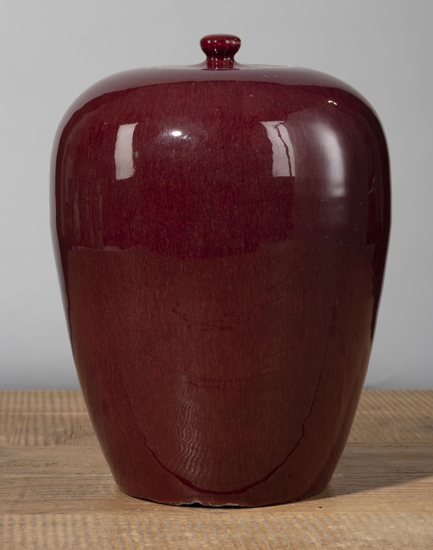 A COPPER-RED VASE AND COVER - Image 2 of 5