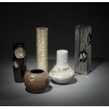 Fünf Studiokeramik-Vasen