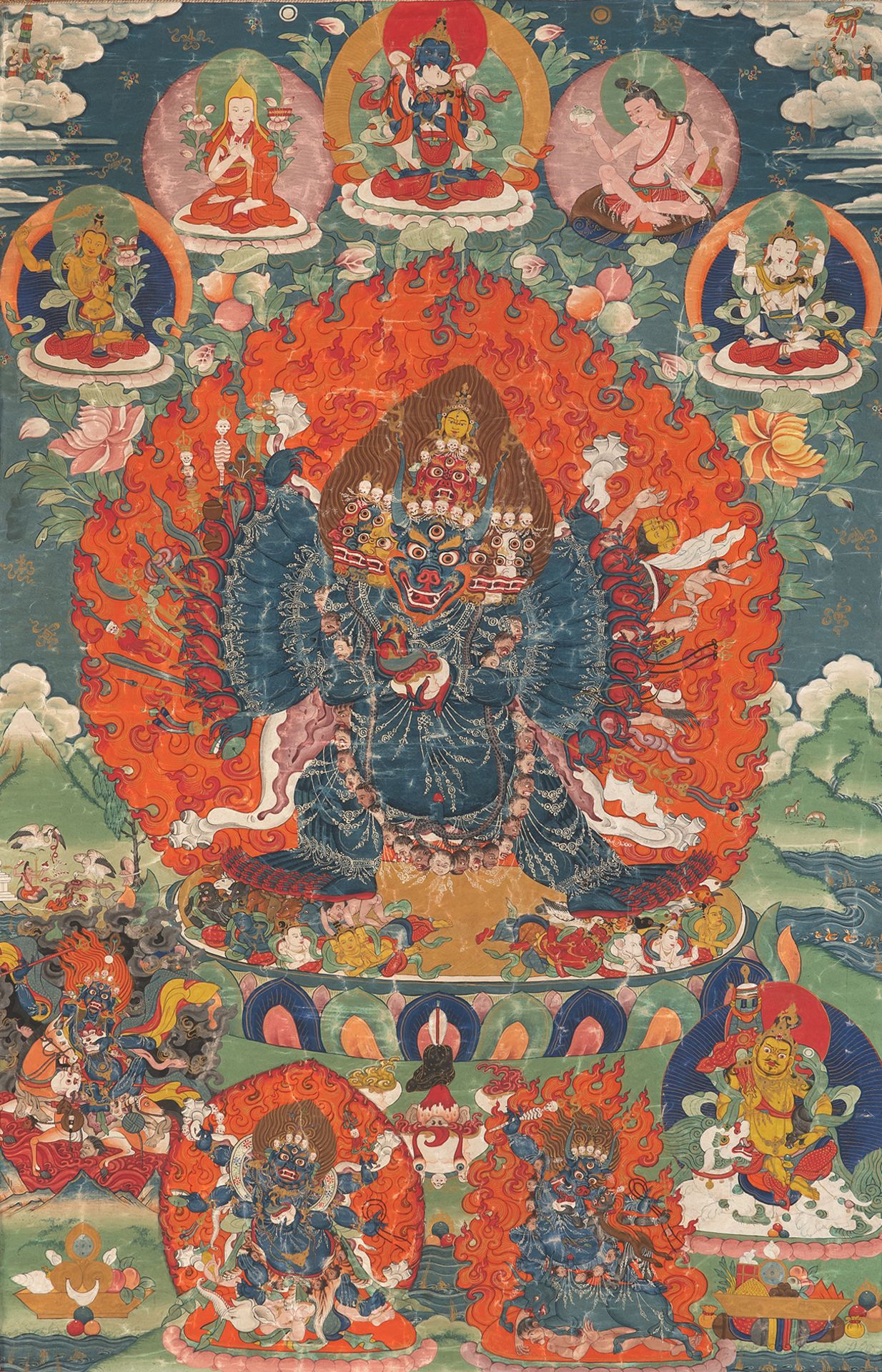 Darstellung des mächtigen Yidam Vajrabhairava/Yamantaka