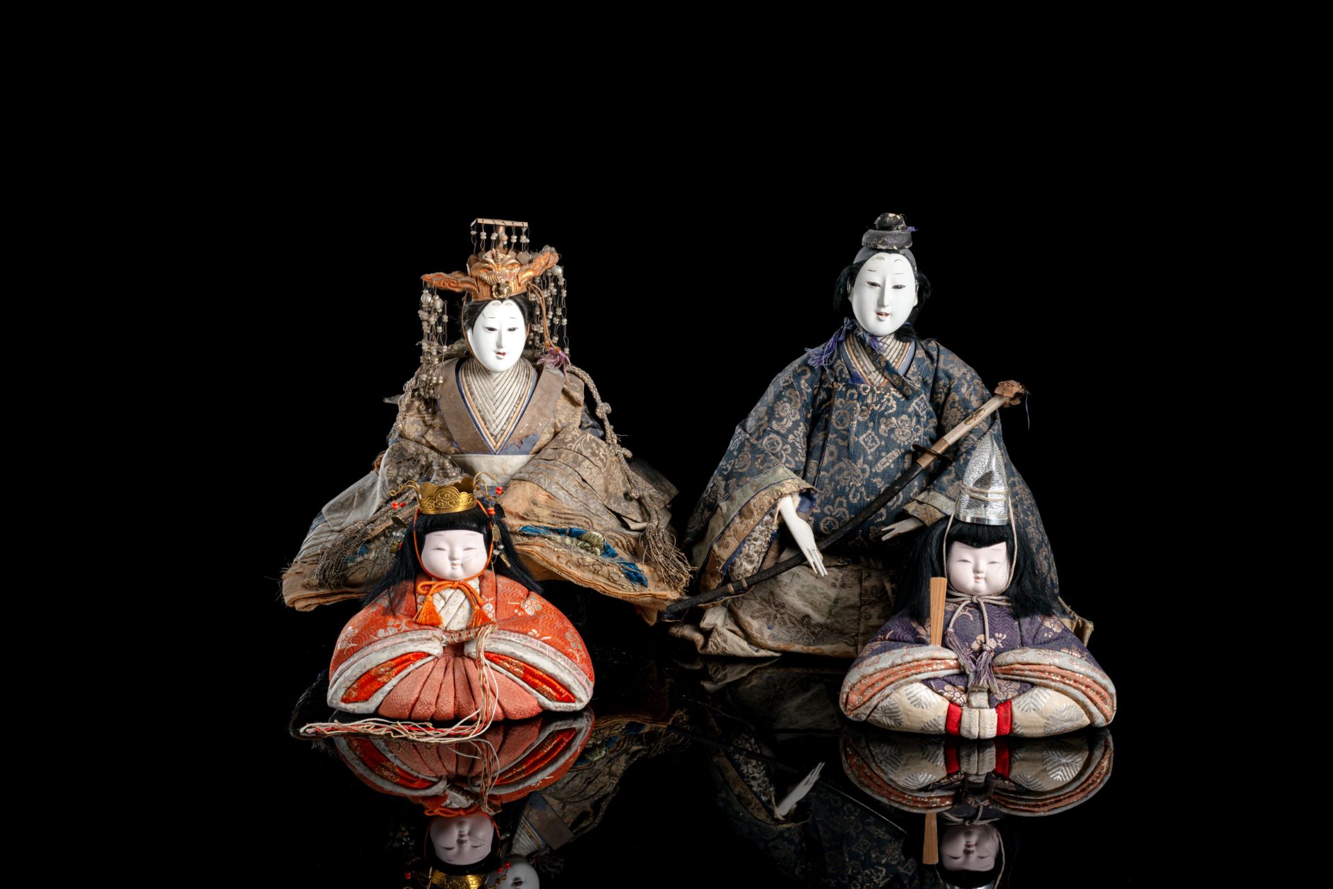 A GROUP OF FOUR NINGYÔ DOLLS FOR THE HINAMATSURI FESTIVAL