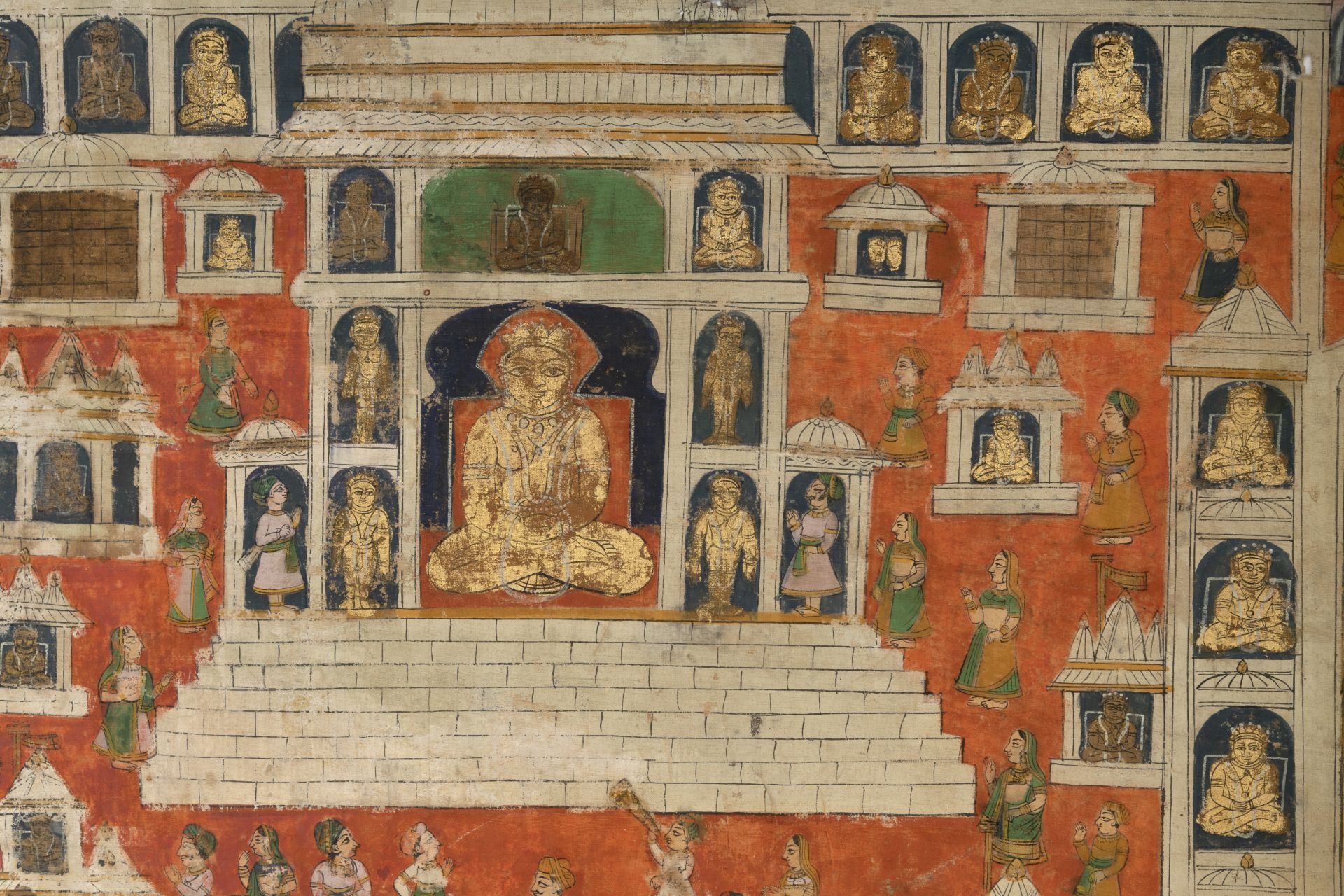 Pata (Pichvai) of the Jain Pilgrimage centre of Satrunyaya - Image 4 of 10