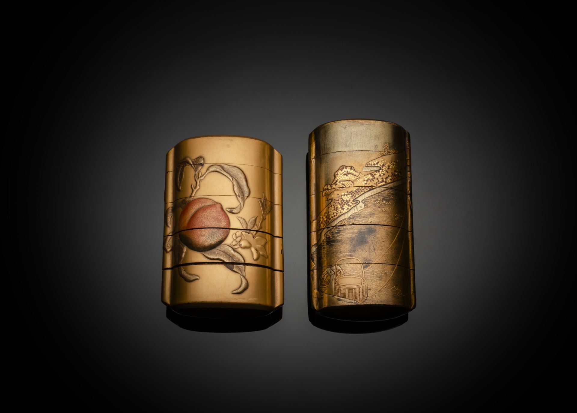 TWO FOUR-CASE GOLD LACQUERED INRO - Image 2 of 2