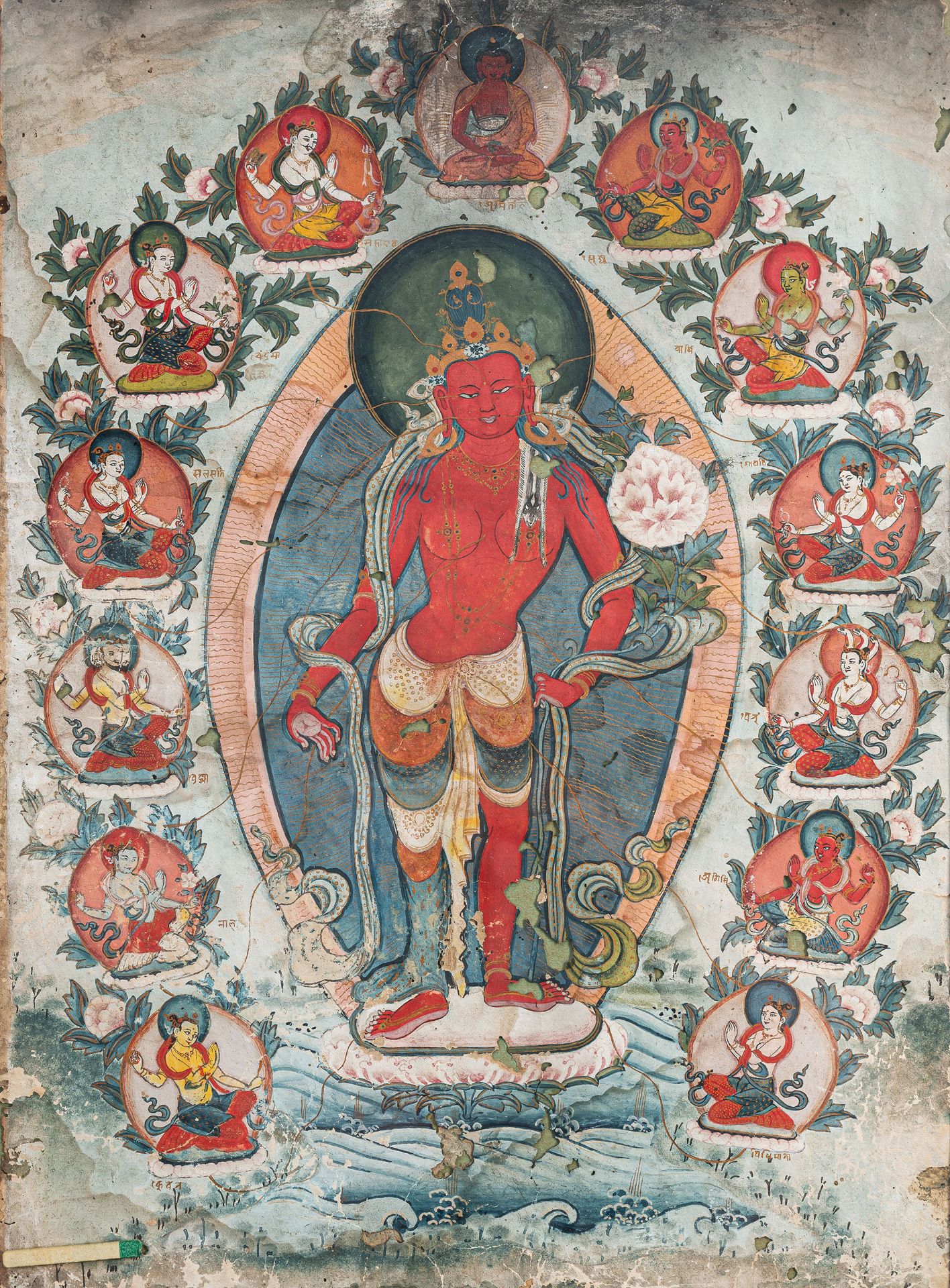 Seltenes Thangka der roten Tara