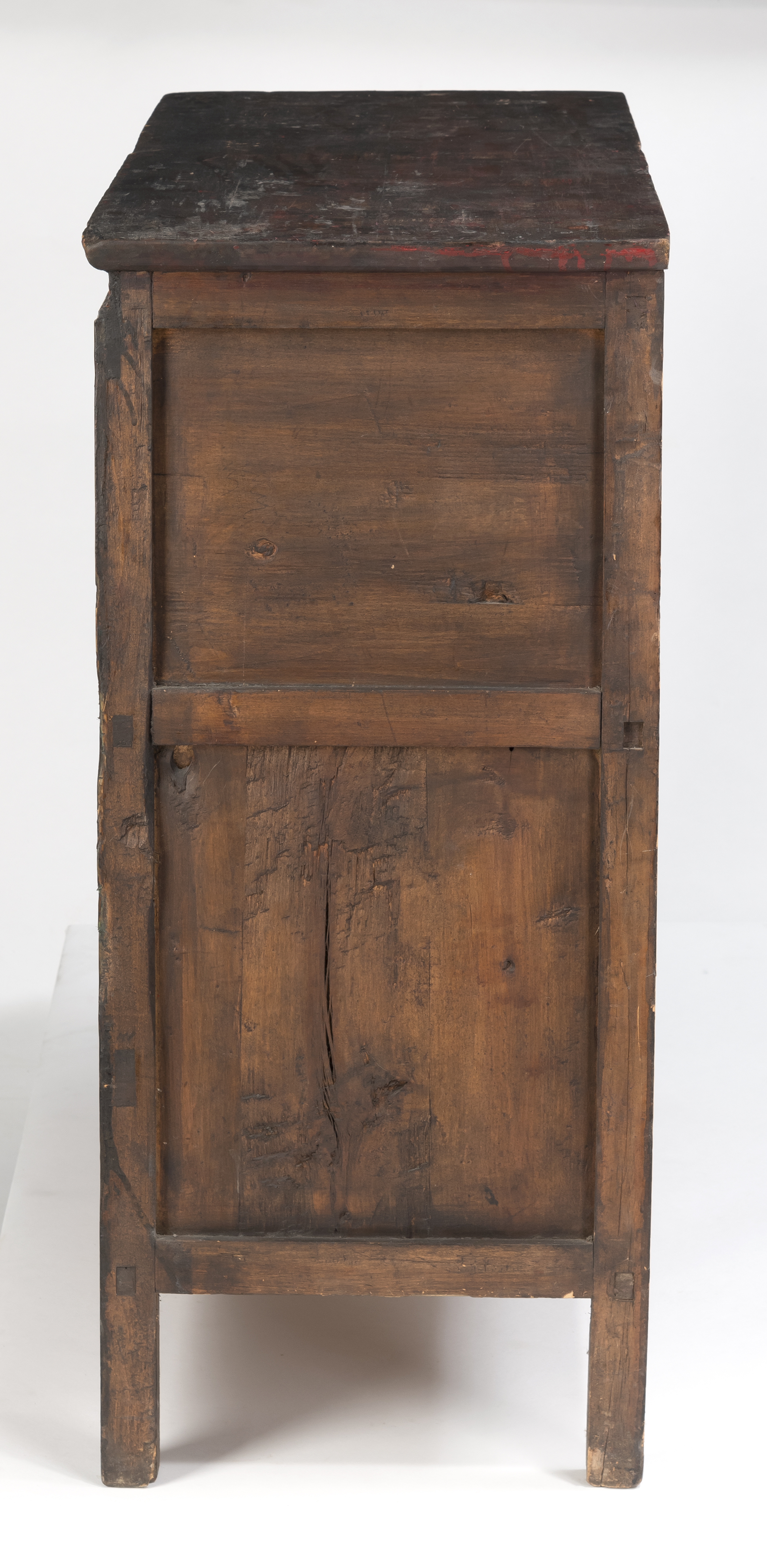 A PAIR OF POLYCHROME WOOD CUPBOARDS - Image 6 of 13