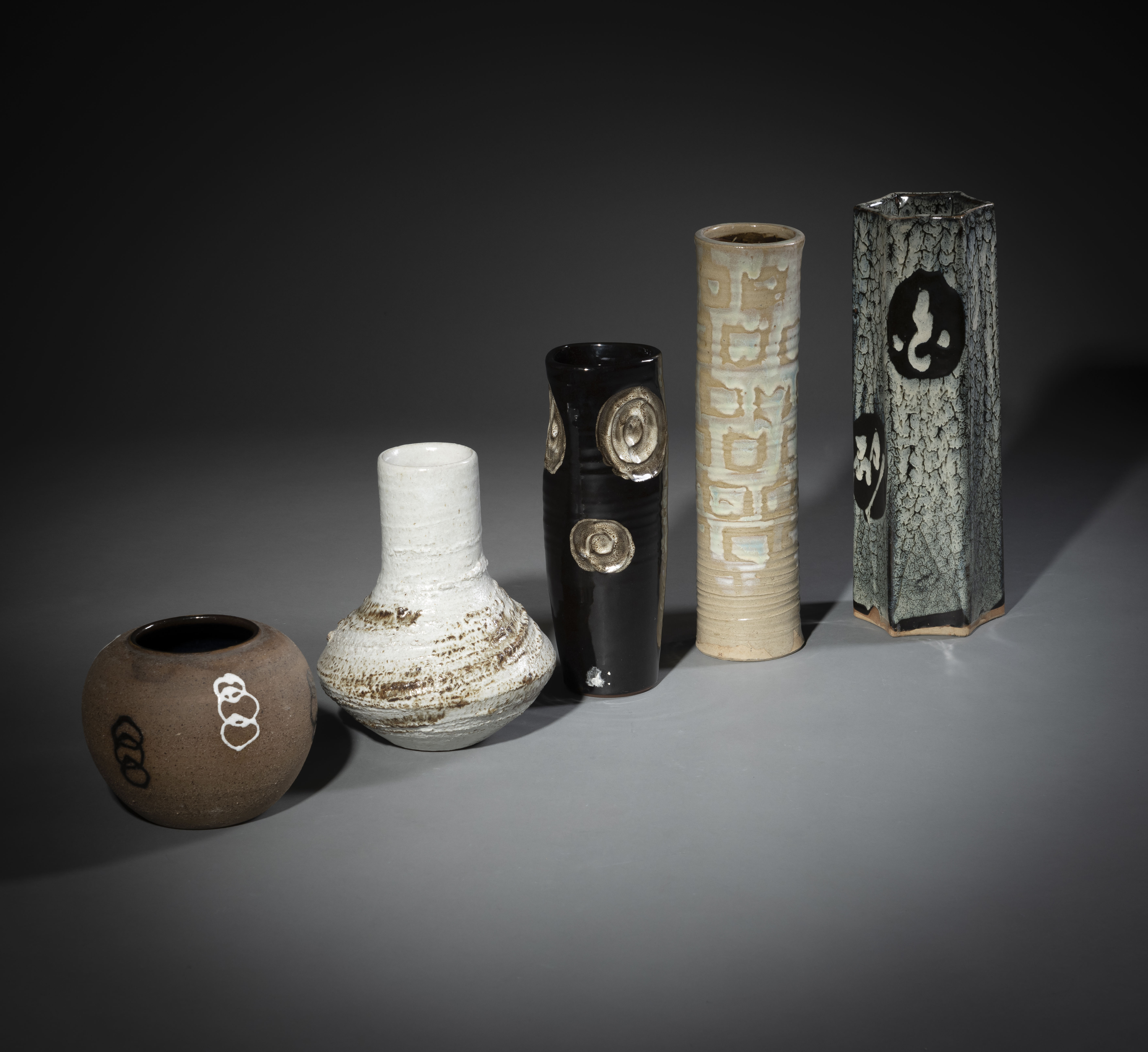 FIVE STUDIO CERAMIC VASES - Image 2 of 5